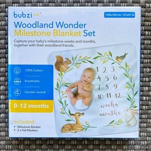 NWT Bubzi co Baby Woodland Monthly Milestone Blanket